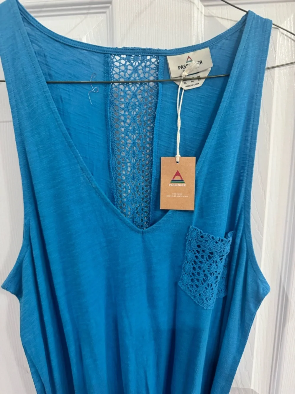 Women's Blue Sleeveless mini Dress - Picture 4 of 10
